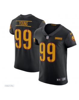 Men's Washington Commanders Chase Young Nike Black Alternate Elite Jersey