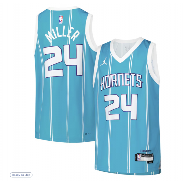 Youth Charlotte Hornets Brandon Miller Nike Teal Swingman Jersey - Icon Edition