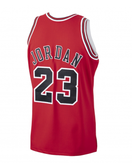 Men's Chicago Bulls Michael Jordan Mitchell & Ness Scarlet 1997/98 Hardwood Classics Authentic Jersey