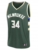 Youth Milwaukee Bucks Giannis Antetokounmpo Fanatics Hunter Green Fast Break Replica Player Jersey - Icon Edition