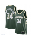 Unisex Milwaukee Bucks Giannis Antetokounmpo Nike Hunter Green Swingman Jersey - Icon Edition