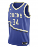Unisex Milwaukee Bucks Giannis Antetokounmpo Nike Royal 2024/25 Swingman Player Jersey - City Edition