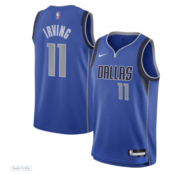 Unisex Dallas Mavericks Kyrie Irving Nike Blue Badge Swingman Replica Jersey - Icon Edition