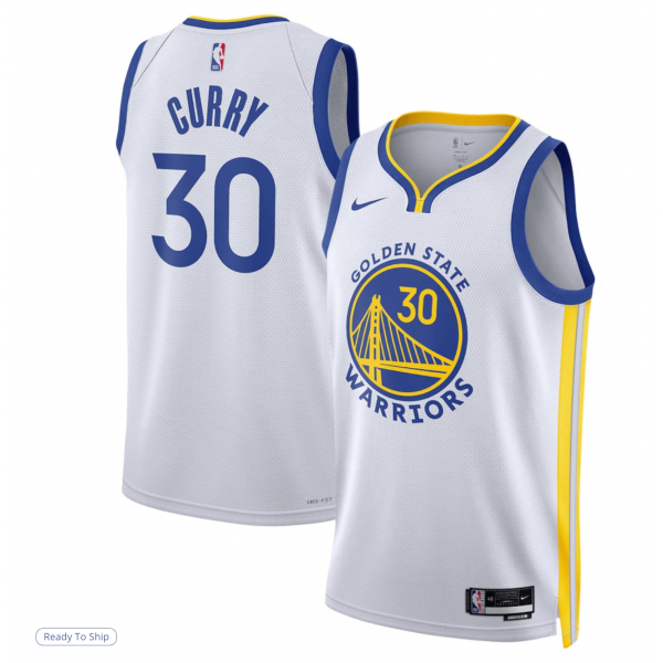 Unisex Golden State Warriors Stephen Curry Nike White Swingman Jersey - Association Edition