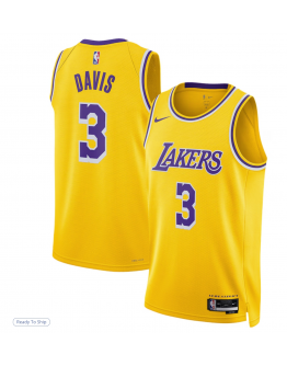 Unisex Los Angeles Lakers Anthony Davis Nike Gold Swingman Jersey - Icon Edition