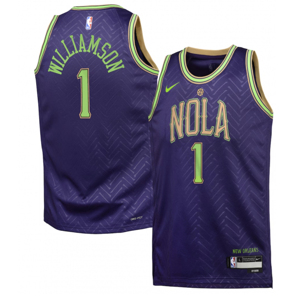 Youth New Orleans Pelicans Zion Williamson Nike Purple 2024/25 Swingman Player Jersey - City Edition