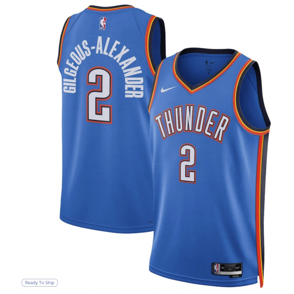 Unisex Oklahoma City Thunder Shai Gilgeous-Alexander Nike Blue Swingman Jersey - Icon Edition