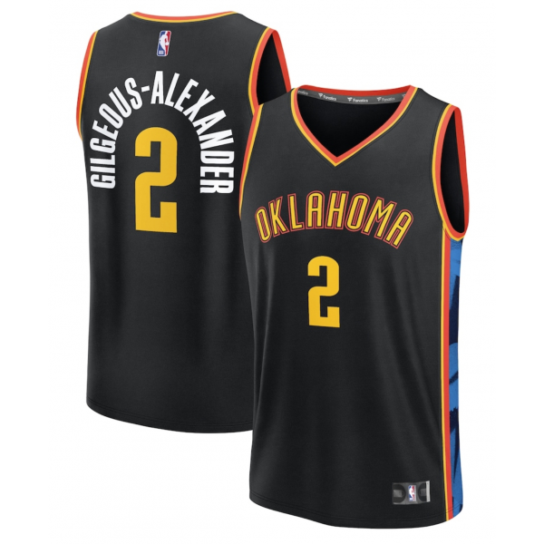 Men's Oklahoma City Thunder Shai Gilgeous-Alexander Fanatics Black 2024/25 Fast Break Player Jersey - City Edition