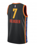 Unisex Oklahoma City Thunder Chet Holmgren Nike Black 2024/25 Swingman Player Jersey - City Edition