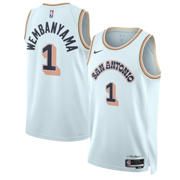Unisex San Antonio Spurs Victor Wembanyama Nike Light Blue 2024/25 Swingman Player Jersey - City Edition