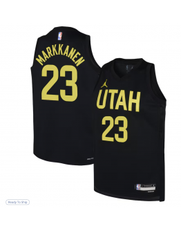 Unisex Utah Jazz Lauri Markkanen Jordan Brand Black Swingman Player Jersey - Statement Edition