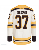 Men's Boston Bruins Patrice Bergeron adidas Cream Alternate Primegreen Authentic Player Jersey