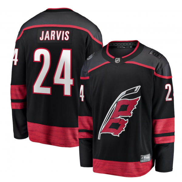 Men's Carolina Hurricanes Seth Jarvis Fanatics Black Home Breakaway Jersey