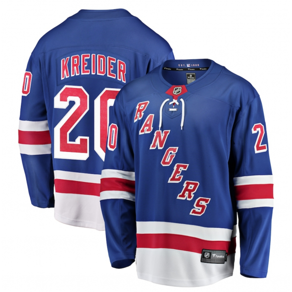 Men's New York Rangers Chris Kreider Fanatics Blue Home Breakaway Player Jersey