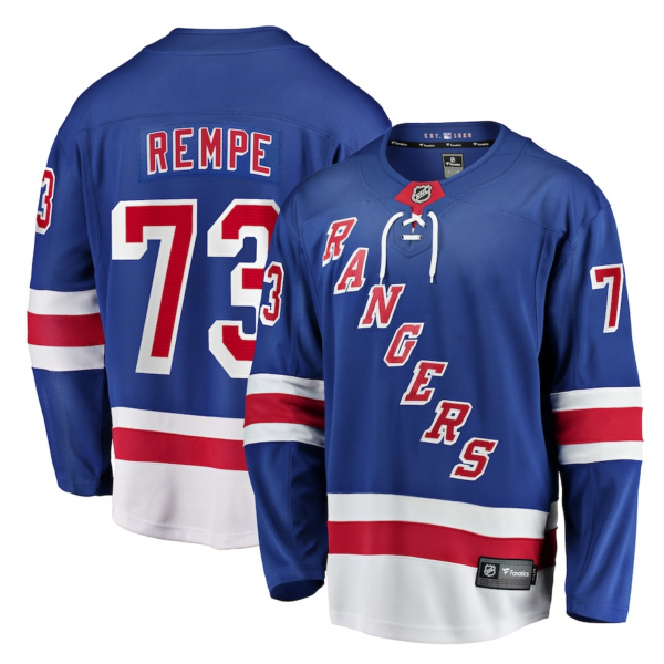 Men's New York Rangers Matt Rempe Fanatics Blue Home Breakaway Jersey