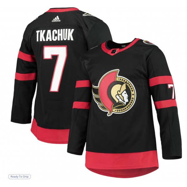 Men's Ottawa Senators Brady Tkachuk adidas Black Home Primegreen Authentic Player Jersey