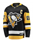Men's Pittsburgh Penguins Sidney Crosby Fanatics Black Captain Patch Home Breakaway Jersey