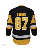 Youth Pittsburgh Penguins Sidney Crosby Black Captain Patch Home Replica Player Jersey