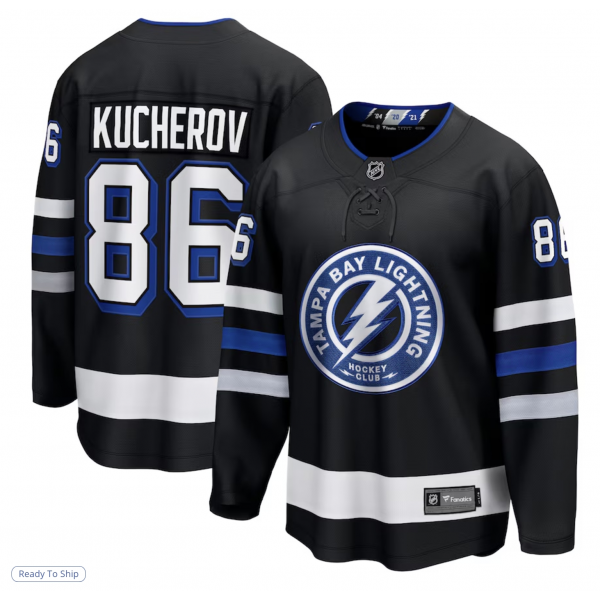 Men's Tampa Bay Lightning Nikita Kucherov Fanatics Black Alternate Premier Breakaway Player Jersey
