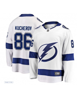 Men's Tampa Bay Lightning Nikita Kucherov Fanatics White Away Premier Breakaway Player Jersey