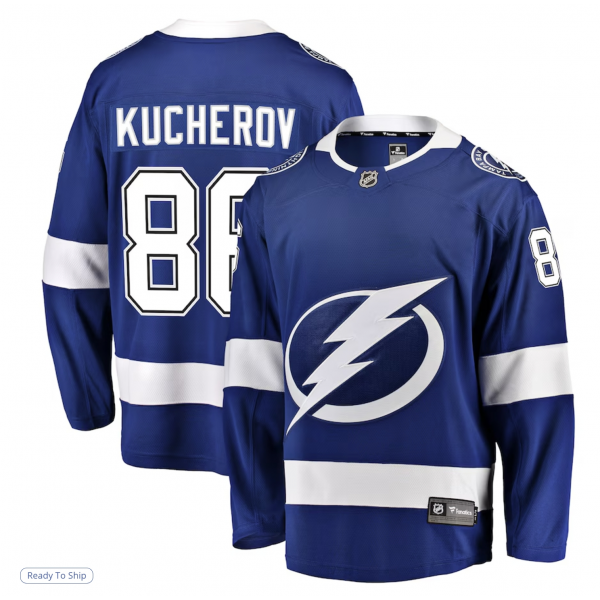 Men's Tampa Bay Lightning Nikita Kucherov Fanatics Blue Home Breakaway Player Jersey