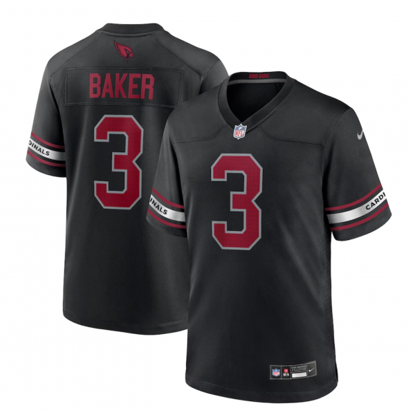 Men's Arizona Cardinals Budda Baker Nike Black Game Jersey Men's Arizona Cardinals Budda Baker Nike Black Game Jersey