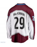 Men's Colorado Avalanche Nathan MacKinnon Fanatics White Away Premier Breakaway Player Jersey
