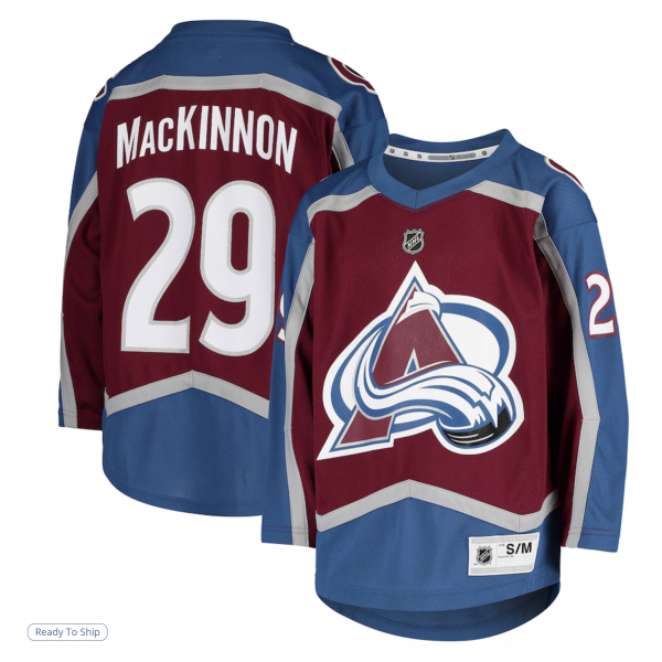 Youth Colorado Avalanche Nathan MacKinnon Burgundy Home Replica Player Jersey