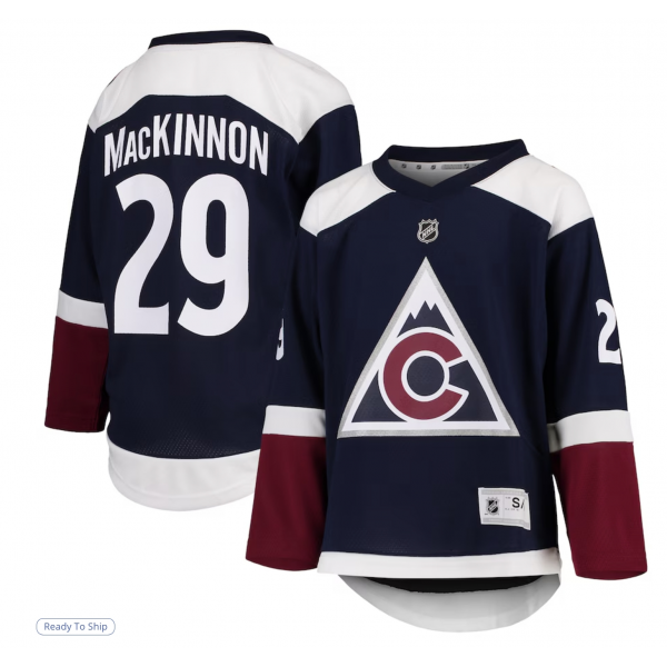 Youth Colorado Avalanche Nathan MacKinnon Navy Alternate Replica Player Jersey
