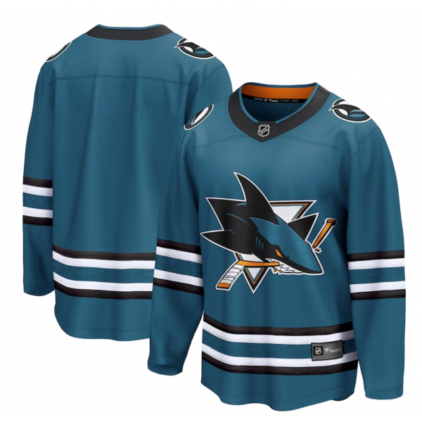 Men's San Jose Sharks Fanatics Teal Home Breakaway Jersey Men's San Jose Sharks Fanatics Teal Home Breakaway Jersey