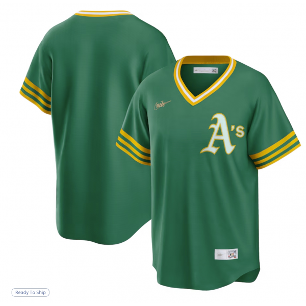 Men's Athletics Nike Kelly Green Road Cooperstown Collection Team Jersey