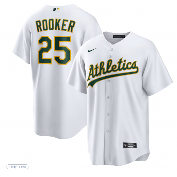 Men's Athletics Brent Rooker Nike White Home Replica Jersey