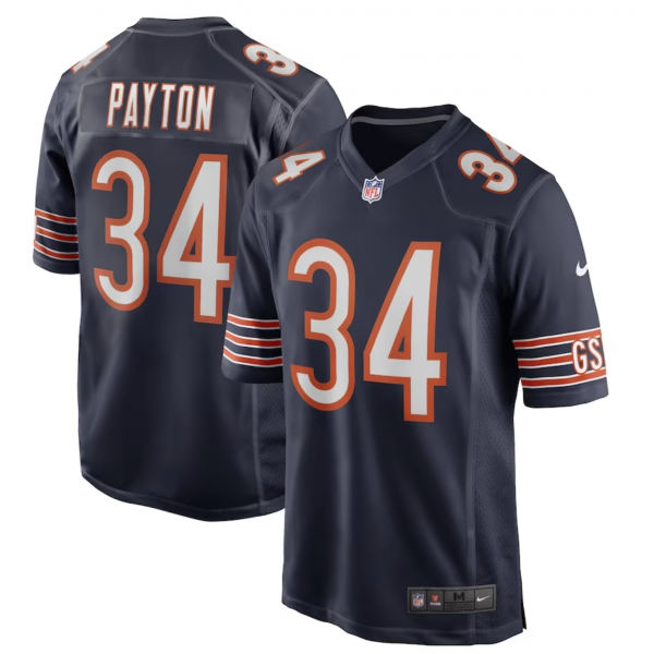 Men's Chicago Bears Walter Payton Nike Navy Game Retired Player Jersey
