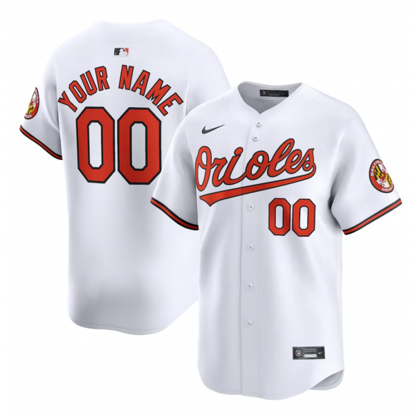 Youth Baltimore Orioles Nike White Home Limited Custom Jersey
