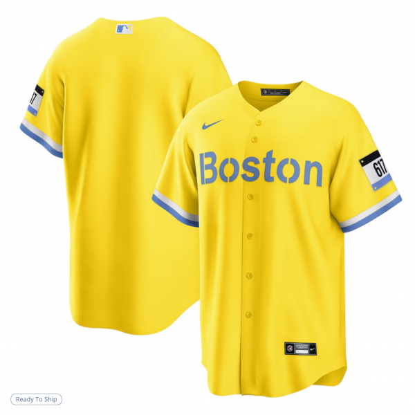Men's Boston Red Sox Nike Gold/Light Blue City Connect Replica Jersey