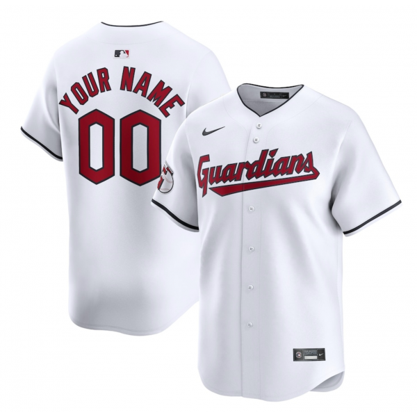 Men's Cleveland Guardians Nike White Home Limited Custom Jersey