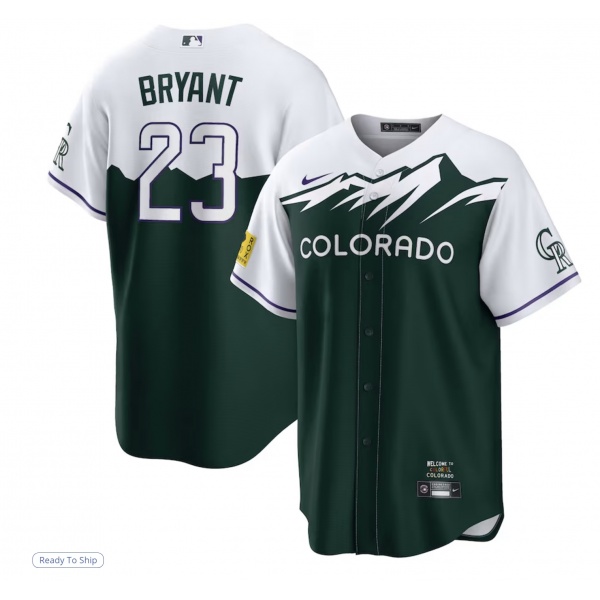 Men's Colorado Rockies Kris Bryant Nike Green City Connect Replica Player Jersey