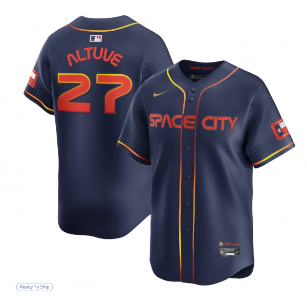 Men's Houston Astros Jose Altuve Nike Navy City Connect Limited Player Jersey