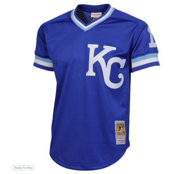 Men's Kansas City Royals Bo Jackson Mitchell & Ness Royal 1989 Authentic Cooperstown Collection Batting Mesh Practice Jersey