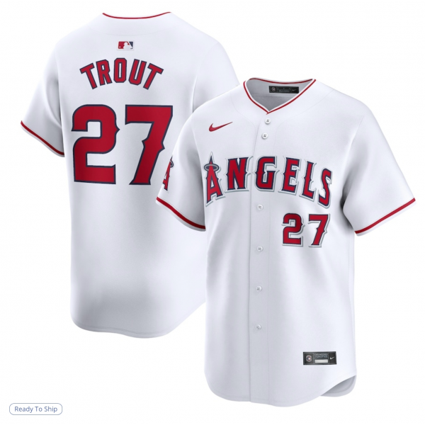 Men's Los Angeles Angels Mike Trout Nike White Home Limited Player Jersey