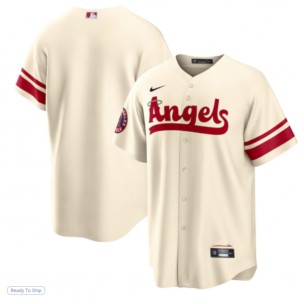 Men's Los Angeles Angels Nike Cream City Connect Replica Team Jersey