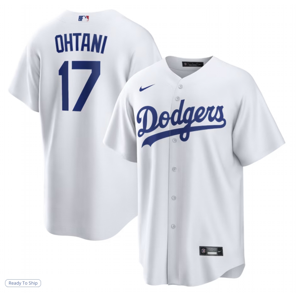 Men's Los Angeles Dodgers Shohei Ohtani Nike White Home Replica Player Jersey Men's Los Angeles Dodgers Shohei Ohtani Nike White Home Replica Player Jersey