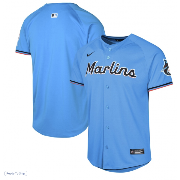 Youth Miami Marlins Nike Blue Alternate Limited Jersey