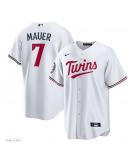 Men's Minnesota Twins Joe Mauer Nike White 2024 Baseball Hall of Fame Home Replica Player Jersey