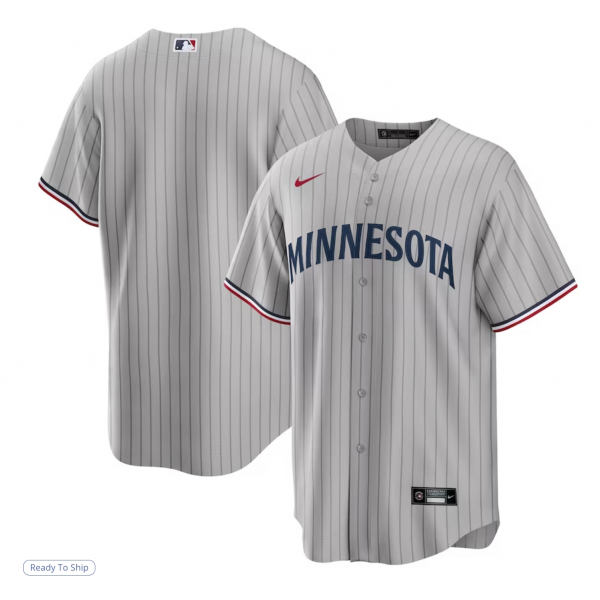 Men's Minnesota Twins Nike Gray Road Replica Team Jersey Men's Minnesota Twins Nike Gray Road Replica Team Jersey