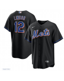 Men's New York Mets Francisco Lindor Nike Black 2022 Alternate Replica Player Jersey