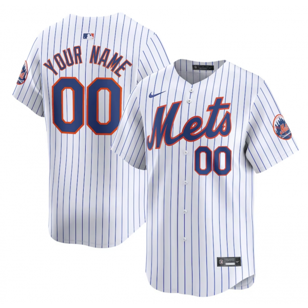Men's New York Mets Nike White Home Limited Custom Jersey Men's New York Mets Nike White Home Limited Custom Jersey