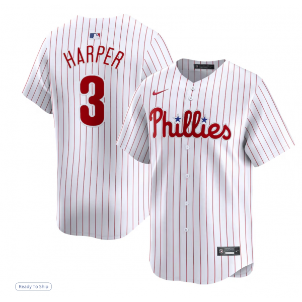 Men's Philadelphia Phillies Bryce Harper Nike White Home Limited Player Jersey