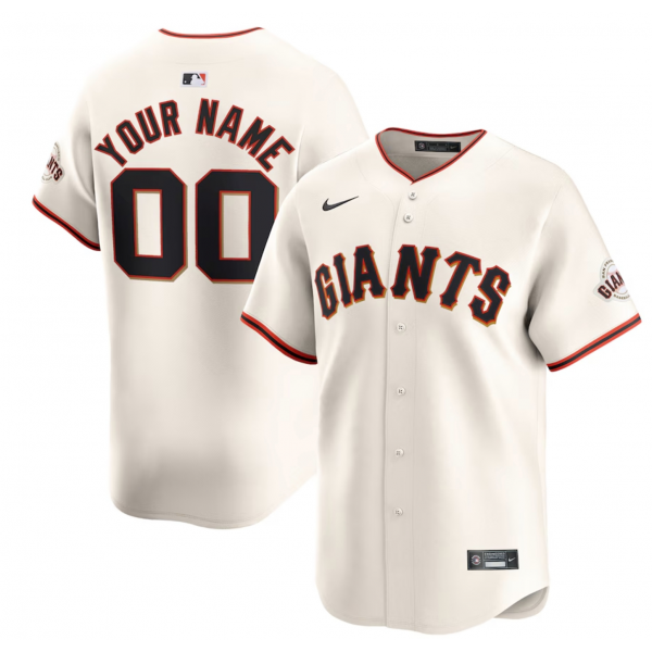 Youth San Francisco Giants Nike Cream Home Limited Custom Jersey