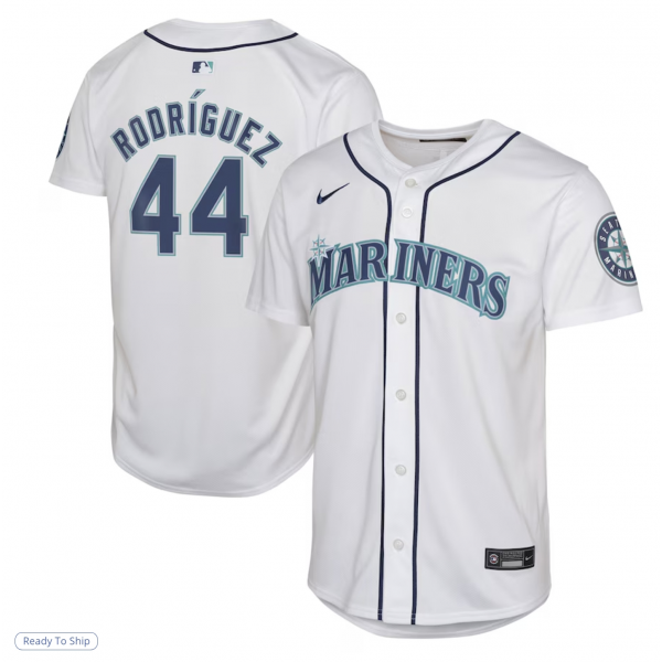 Youth Seattle Mariners Julio Rodríguez Nike White Home Limited Player Jersey